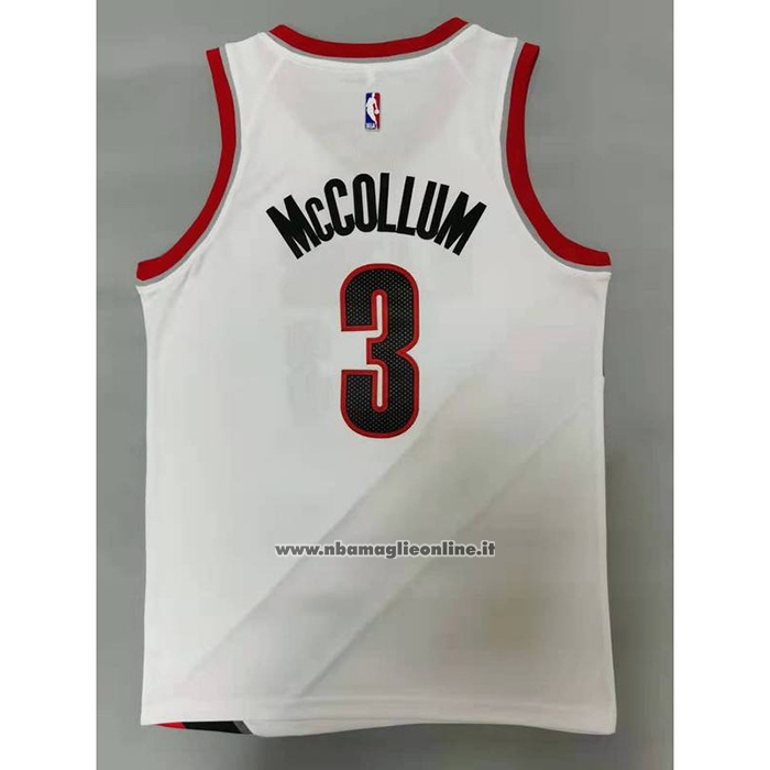 Maglia Portland Trail Blazers C.j. McCollum #3 Association 2020-21 Bianco